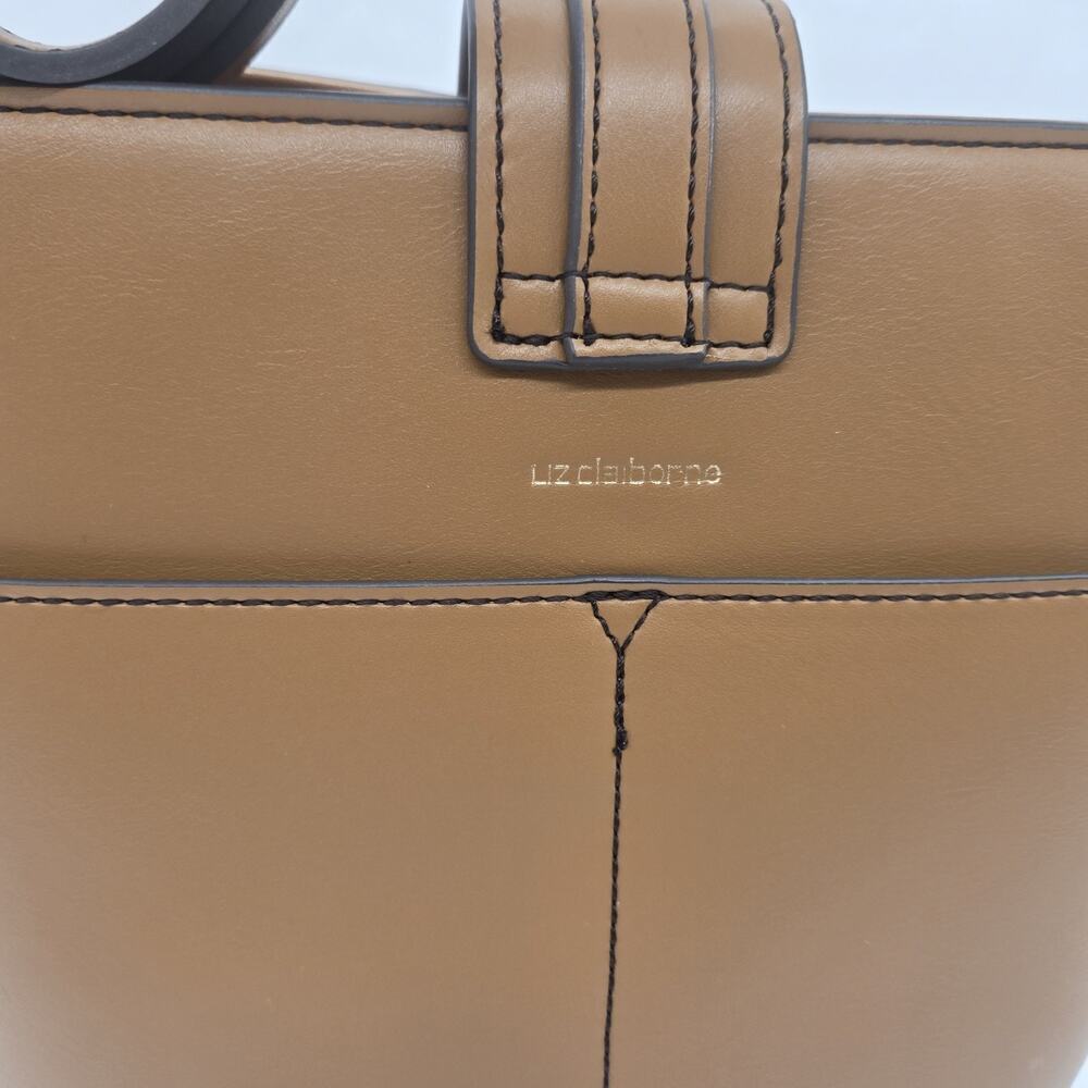 Liz Claiborne Myla Bucket Bag Brown Micro Shoulder Crossbody NWT Suede Look Clas - Picture 11 of 11